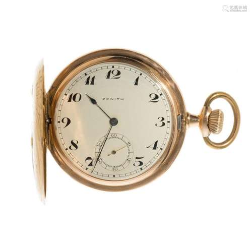 ZENIT watch, pocket watch in 18 kts. gold. Ca. 1900. Cover w...