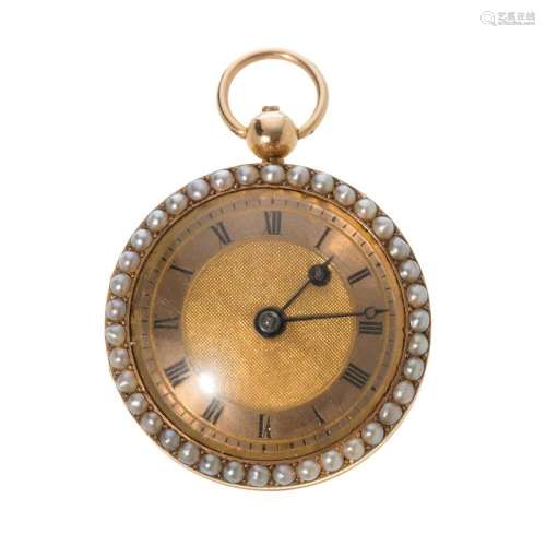 Pocket watch lepine, 18 kts. gold. Late 18th century. Gilt d...
