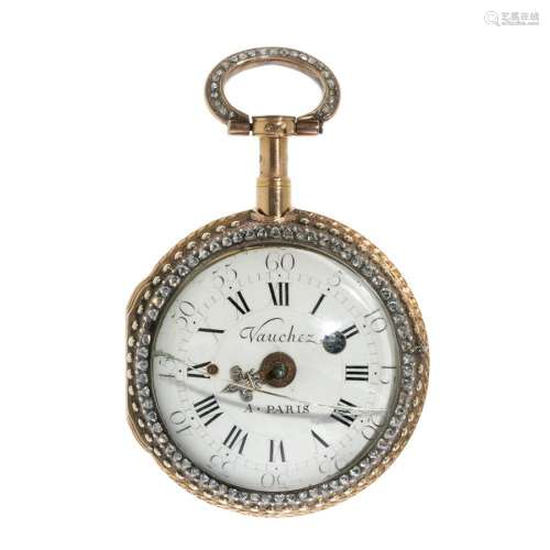 Lepine VAUCHEZ PARIS watch, late 18th century. Gold case, wi...