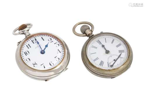 Two pocket watches, one of them Sinai, late 19th century. Si...