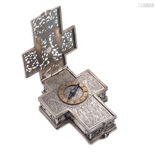 Pectoral clock in the form of a Latin cross. Twentieth-centu...