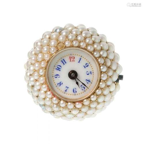 Jewellery watch. Pendant watch with pearlised dial and 18kt ...