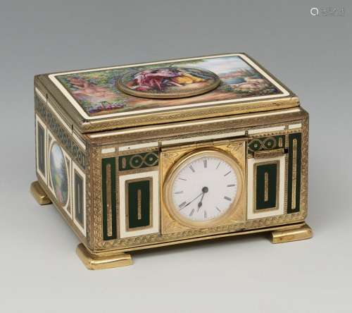 Automaton music box with clock, after models by Karl Griesba...
