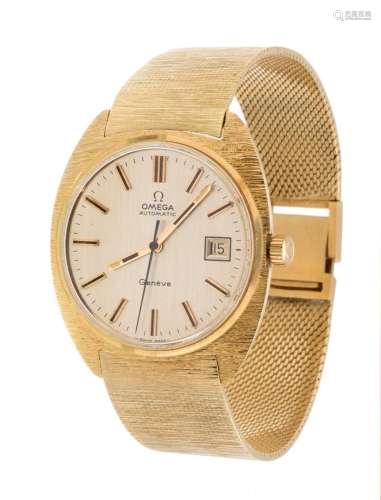 OMEGA SEAMASTER wristwatch in 18K yellow gold. Gold-plated d...
