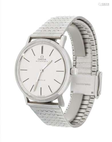 OMEGA De Ville stainless steel wristwatch. Silver dial, dott...