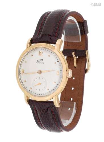 TISSOT wristwatch in 18kt yellow gold. White dial, dotted nu...