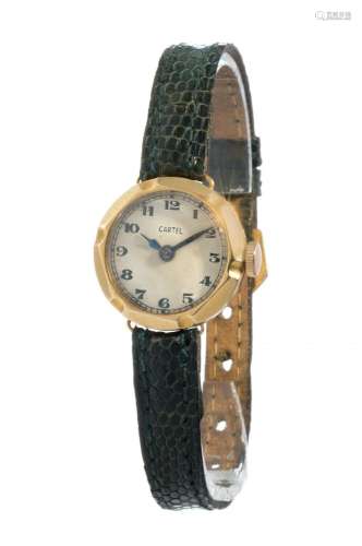 Wristwatch CARTEL for lady, in 18 kts. gold. S. XX. White di...