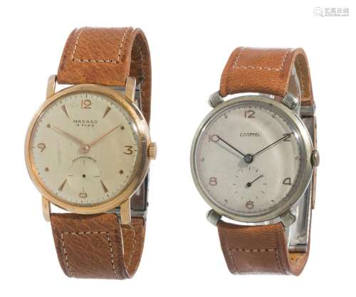 Set of two wristwatches for men. MASSAGO and C COPEL. White ...