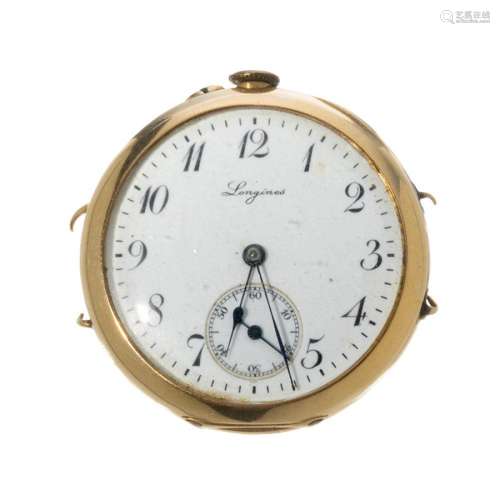 LONGINES pocket watch. S. XIX. White dial, Arabic numerals, ...