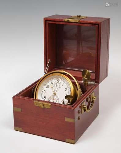 Marine chronometer; Russia, 1980.Carved medea and metal.Pres...