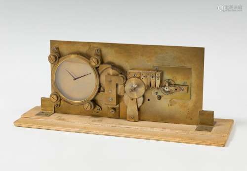 Prototype clock; 20th century.Brass.Measurements: 10 x 24 x ...