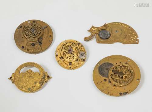 Set of five Catalina clock plates; Switzerland and England; ...
