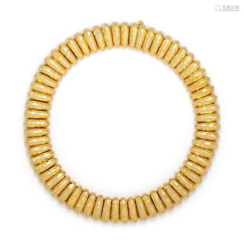 HENRY DUNAY, YELLOW GOLD COLLAR NECKLACE