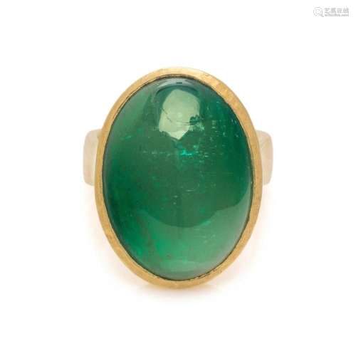 YELLOW GOLD AND EMERALD RING