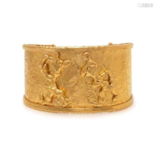 JEAN MAHIE, HIGH KARAT GOLD CUFF BRACELET