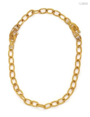 KATY BRISCOE, CONVERTIBLE YELLOW GOLD AND DIAMOND NECKLACE/B...