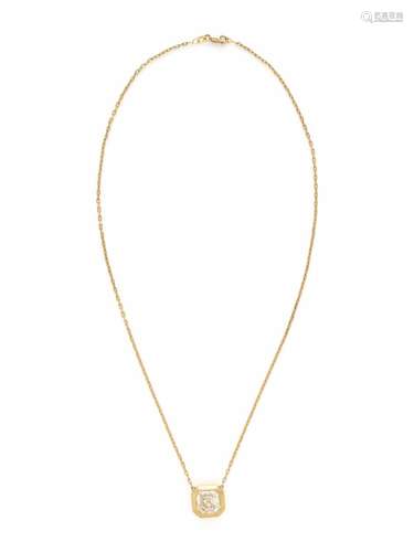 YELLOW GOLD AND DIAMOND NECKLACE