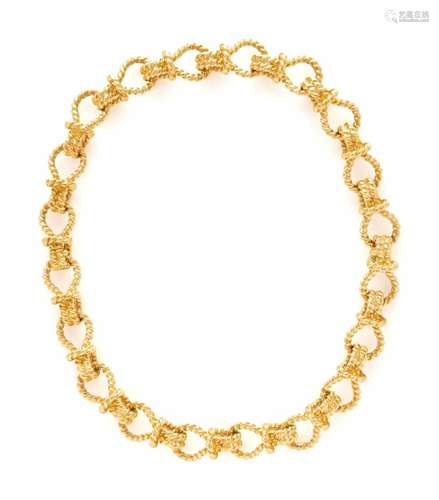 VERDURA, CONVERTIBLE YELLOW GOLD NECKLACE/BRACELET SET