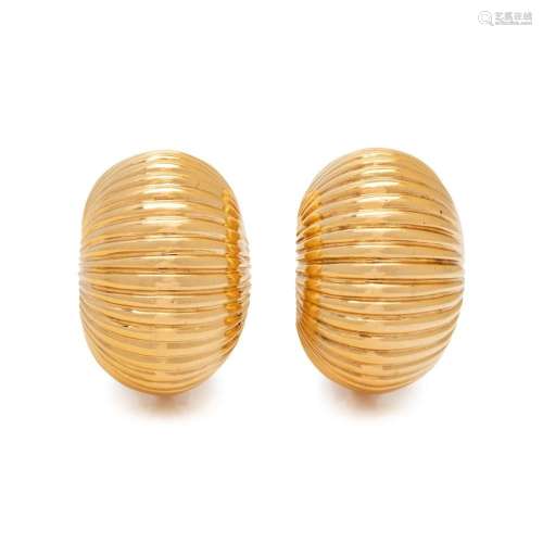 CARTIER, YELLOW GOLD EARCLIPS