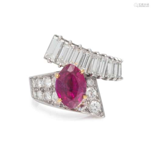 CARTIER, RUBY AND DIAMOND RING