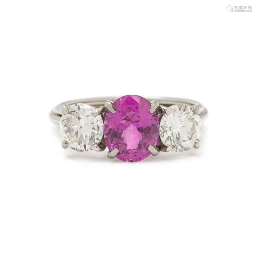 PINK SAPPHIRE AND DIAMOND RING