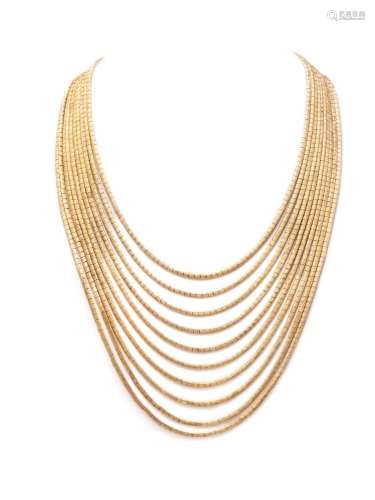 YELLOW GOLD MULTISTRAND NECKLACE