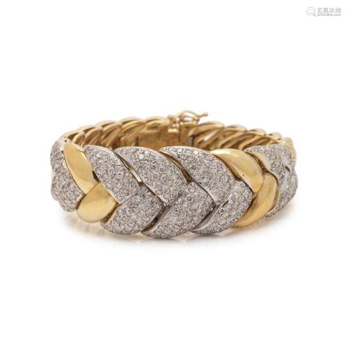 BICOLOR GOLD AND DIAMOND BRACELET