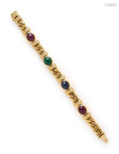 YELLOW GOLD AND MULTIGEM BRACELET