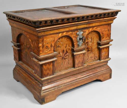 A 18th Century Spanish Colonial Inlaid Panelled Chest with A...