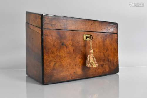 A Fitted Burr Walnut Stationery Box by Fisher, 188 Strand, w...