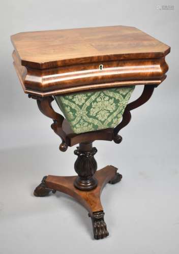 A Mid 19th Century Flame Mahogany Ladies Work Table with Hin...