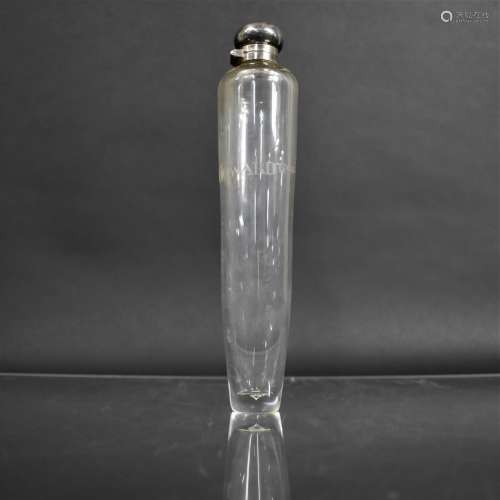 A Late Victorian/Edwardian Tapering Glass Saddle Flask with ...