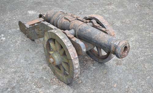 A Large and Heavy Cast Iron Model of a Spanish Cannon, 140cm...