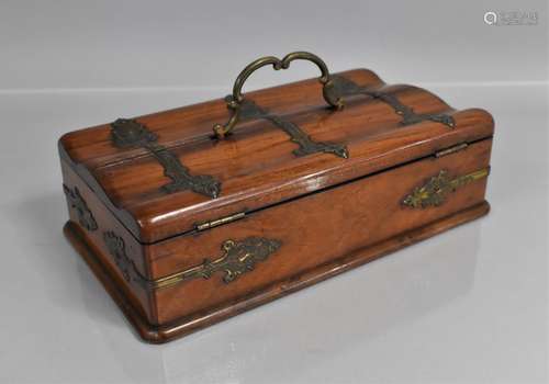 A Good 19th Century Rosewood Travel Writing Box having Two H...