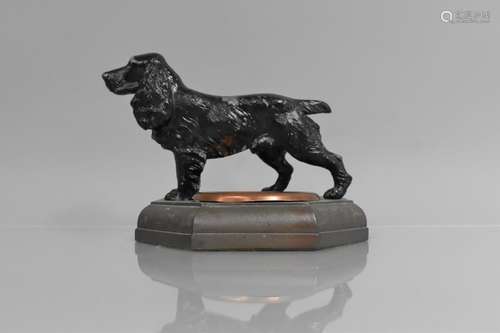 A Vintage Metal Ashtray with a Cold painted Spelter Spaniel ...