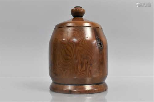 A Late 19th Century Turned Yew-wood Treen Tobacco Box, 10cm ...