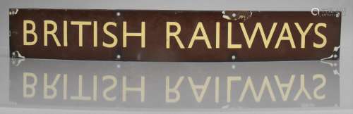 A British Railways (Western region) Brown and Cream Enamel S...