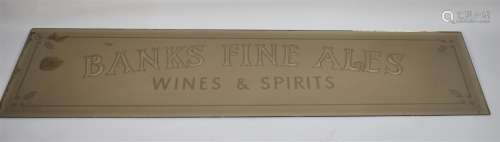 A Large Mid/Late 20th Century Mirror for Banks Fine Ales, 16...