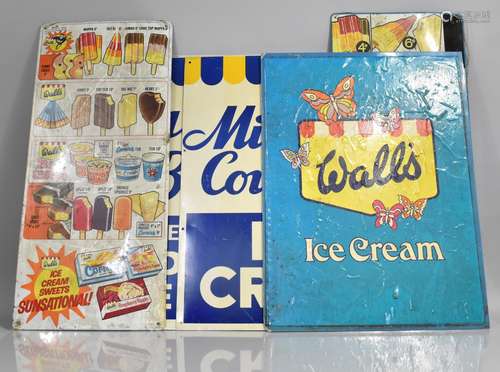 A Collection of Vintage and Later Printed Ice Cream Price Si...