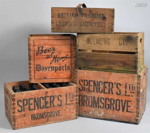 A Collection of Vintage Crates to include Two Spencers Ltd B...