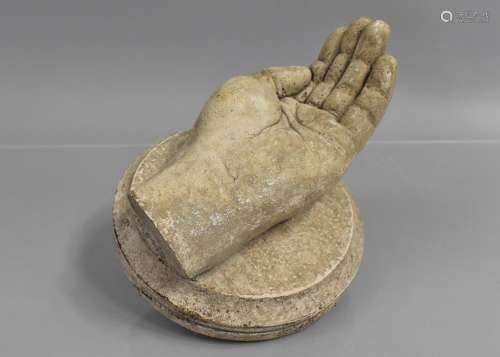 A 19th Century Life Sized Plaster Cast of a Human Hand, Moun...