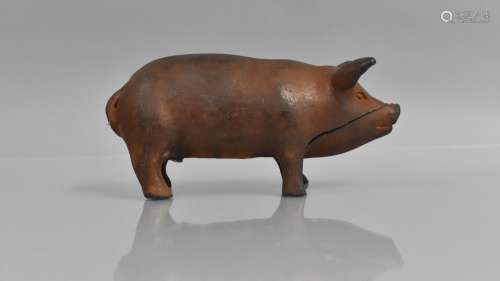 A 19th Cast Iron Pig, Realistically Modelled and Painted, 16...