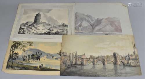 A Collection of Four Unframed Watercolours, Cattaro 1851, We...