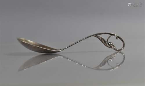 A Georg Jensen Silver Serving Spoon, No 21, Stamped Sterling...
