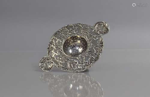 An Early 20th Century Dutch Silver Tea Strainer of Circular ...