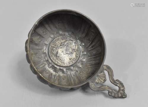 King Carolus III Silver 1777 Coin Mounted in Metal Tastevin