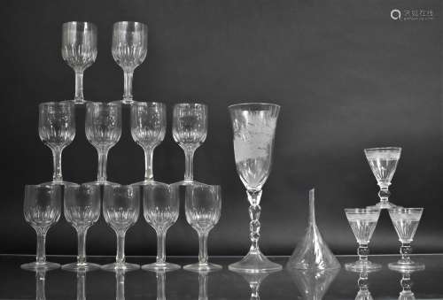 A Collection of 19th Century Glass to comprise Set of Eleven...