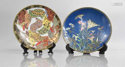 Two Japanese Cloisonne Plates. One having Bird in Flight and...