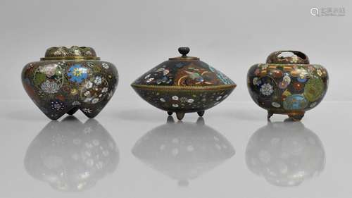 Three Pieces of Japanese Cloisonne to Comprise Two Koros and...