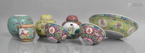 A Collection of Various 20th Century Chinese Polychrome deco...